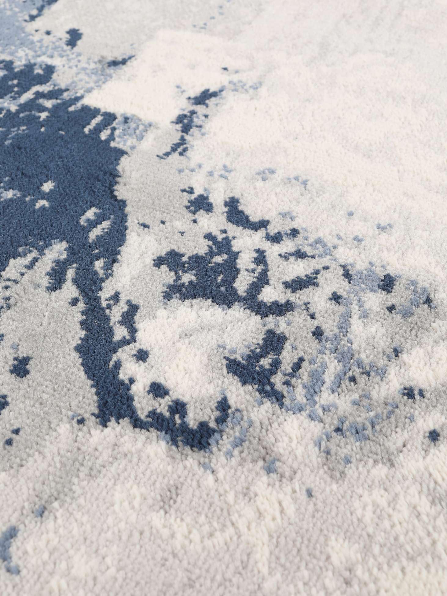 RugVista Mila Tapis, Ø 200 cm, Bleu/Gris
