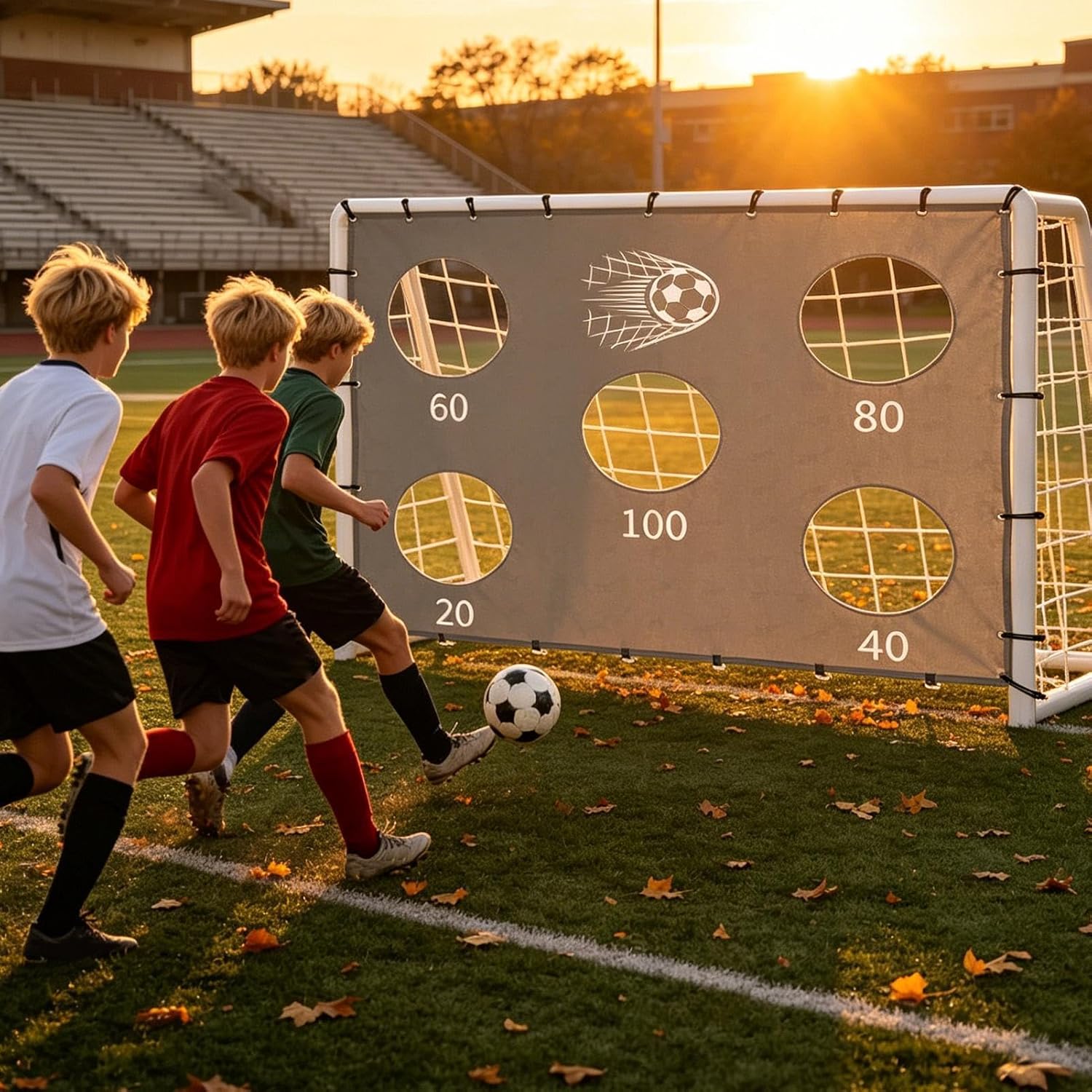 Soccer Target Net, Portable Foldable Weather Resistant, Soccer Accuracy Target Cloth for Adults Youth Beginners Players Athlete Accuracy Training Exercise Competition Skill Improvement Use