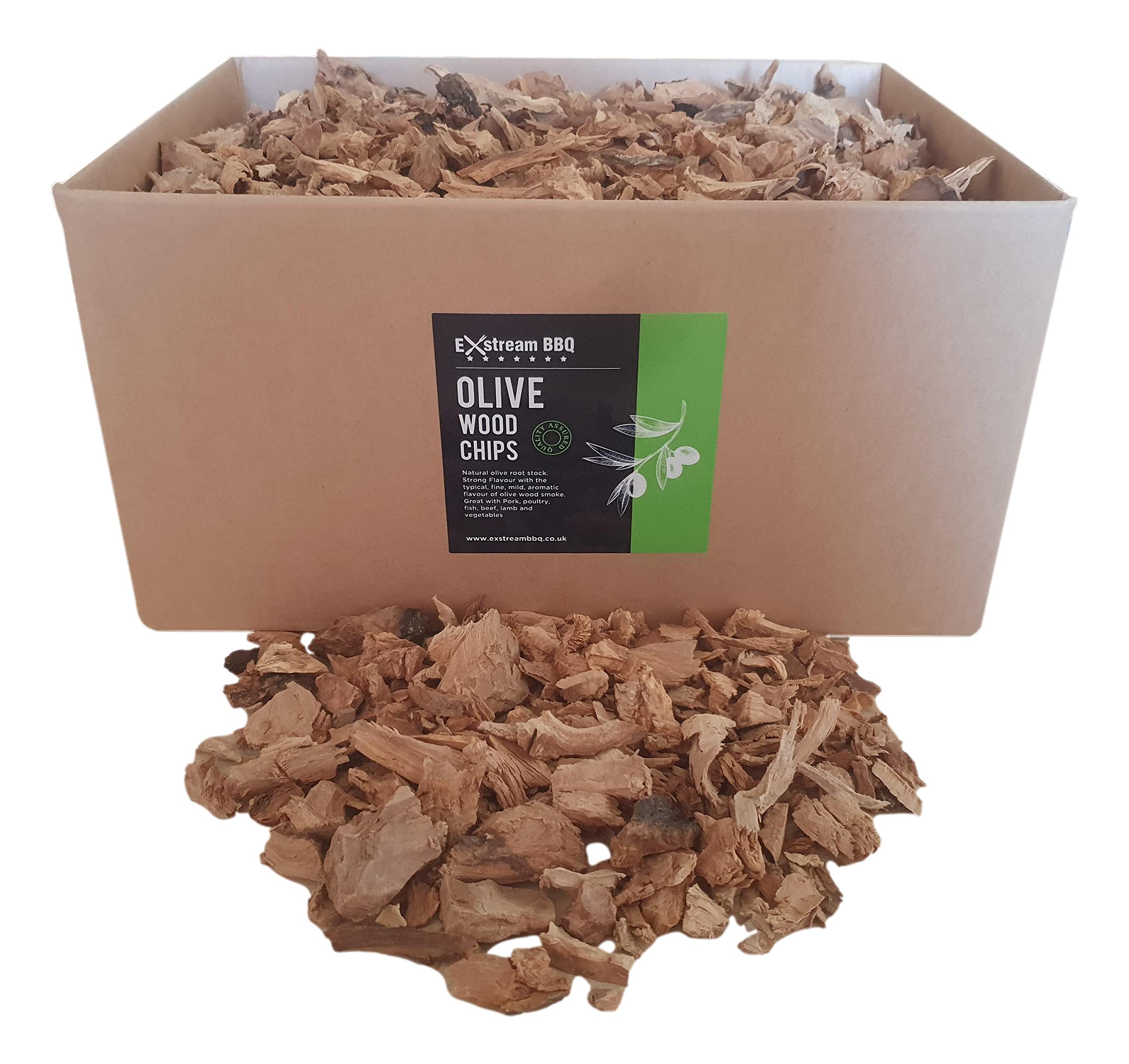 Exstream BBQ Barbecue Smoking Wood Chips *Over 16 Great Flavours in 1, 5 & 10 Litres* (Olive 10 Litre)