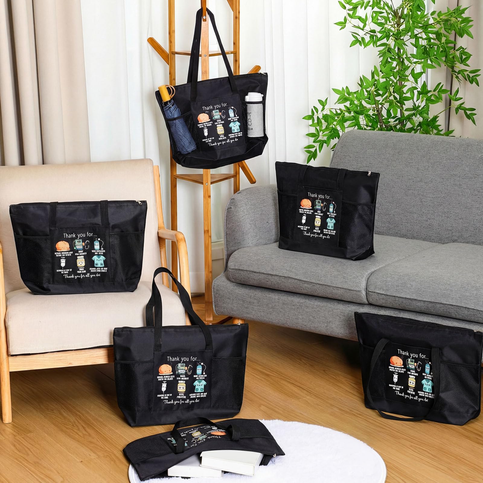 10 Pcs Anesthetist Appreciation Tote Bags for Women Men Thank You Crna Gifts for Nurse Anesthesiology Work Office