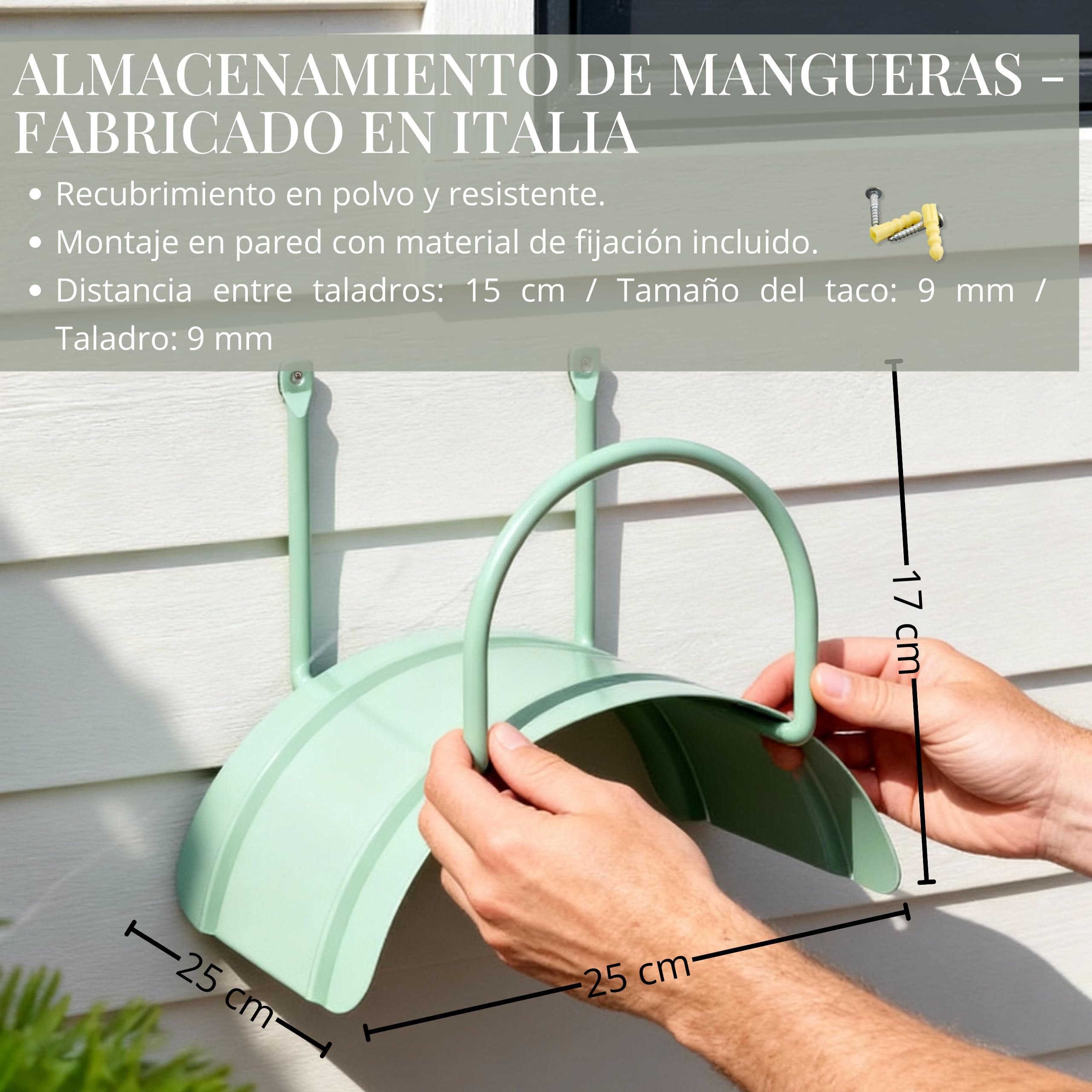 Juego de manguera de jardín de 20 m, manguera de agua de 1/2 pulgada con soporte de pared y pistola de jardín de plástico de alta calidad (3 funciones de pulverización), manguera de riego con