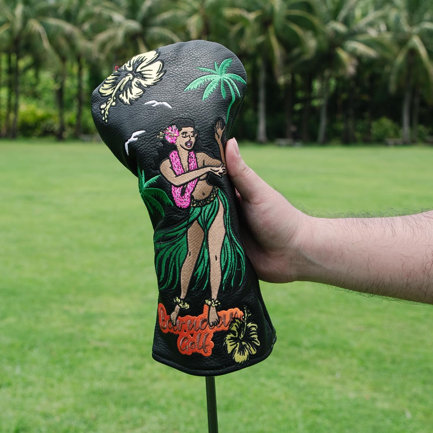 1pc Golf Club Head Cover Driver Headcover 3 Wood Hybrid Rescue Head Cover or 3pcs Golf Headcovers Set 1 3 H, Premium Faux Leather Hawaii Style Fairway Hybrid Headcovers
