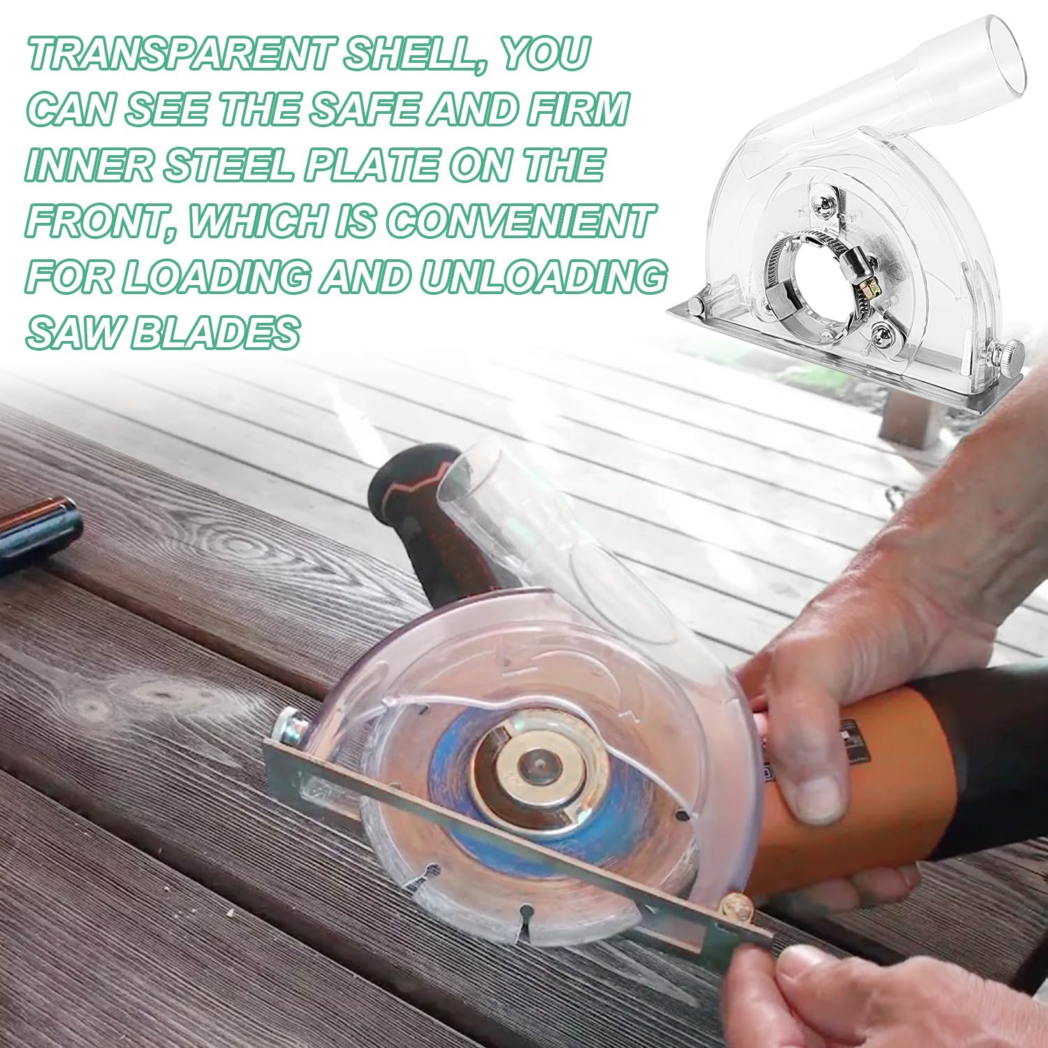 Cappa Aspirante per Smerigliatrice 125mm/100mm/150mm con Chiave Esagonale e Rondelle, Cappa per Smerigliatrice Angolare con Fessure di Guida per Dischi da Taglio da 90mm, 115mm e 125mm (1)