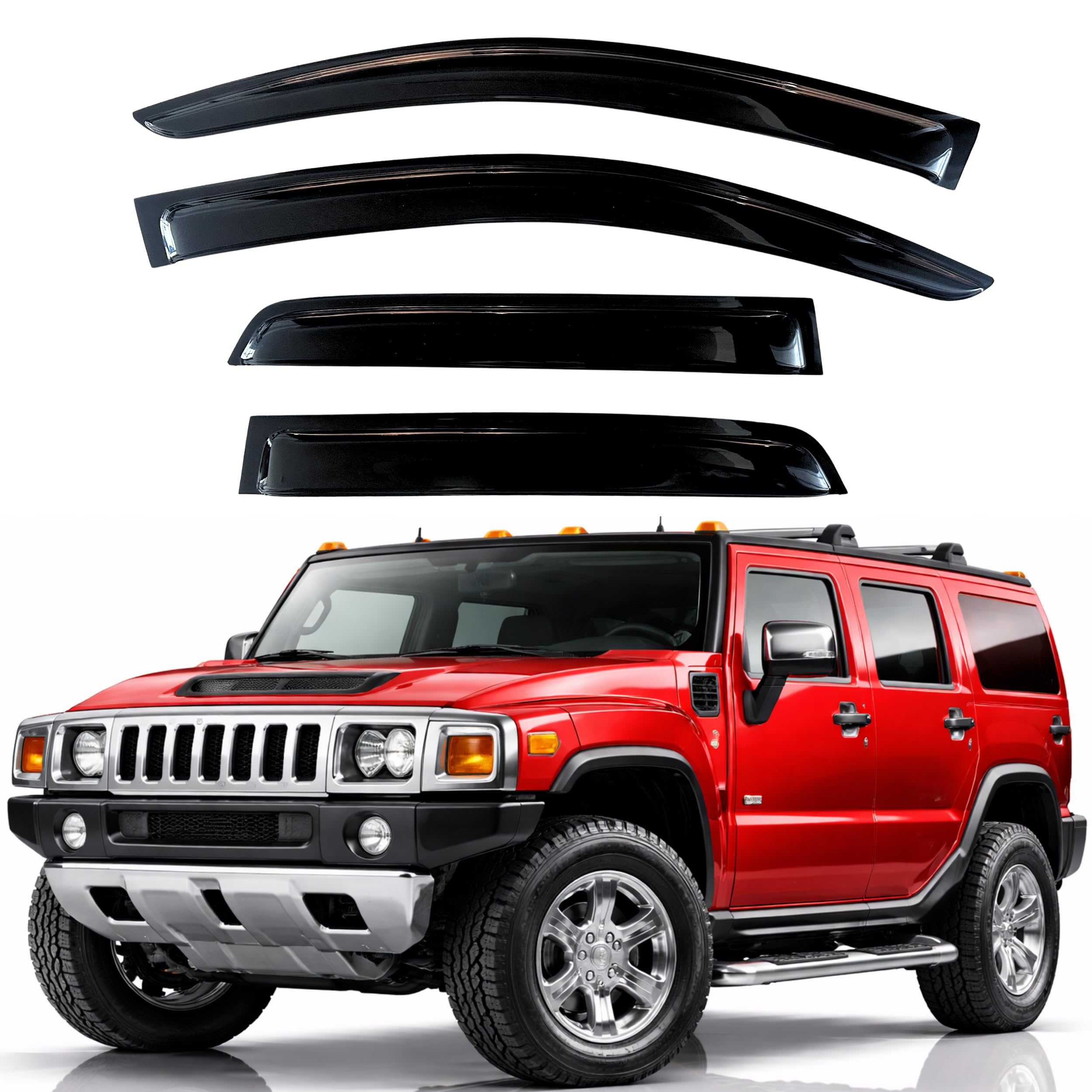 KPY Rain Guards Fit for 2003-2009 Hummer H2, Out-Channel Window Visors Vent Wind Deflectors 4PC, Car Accessories for 03-09 Hummer H2