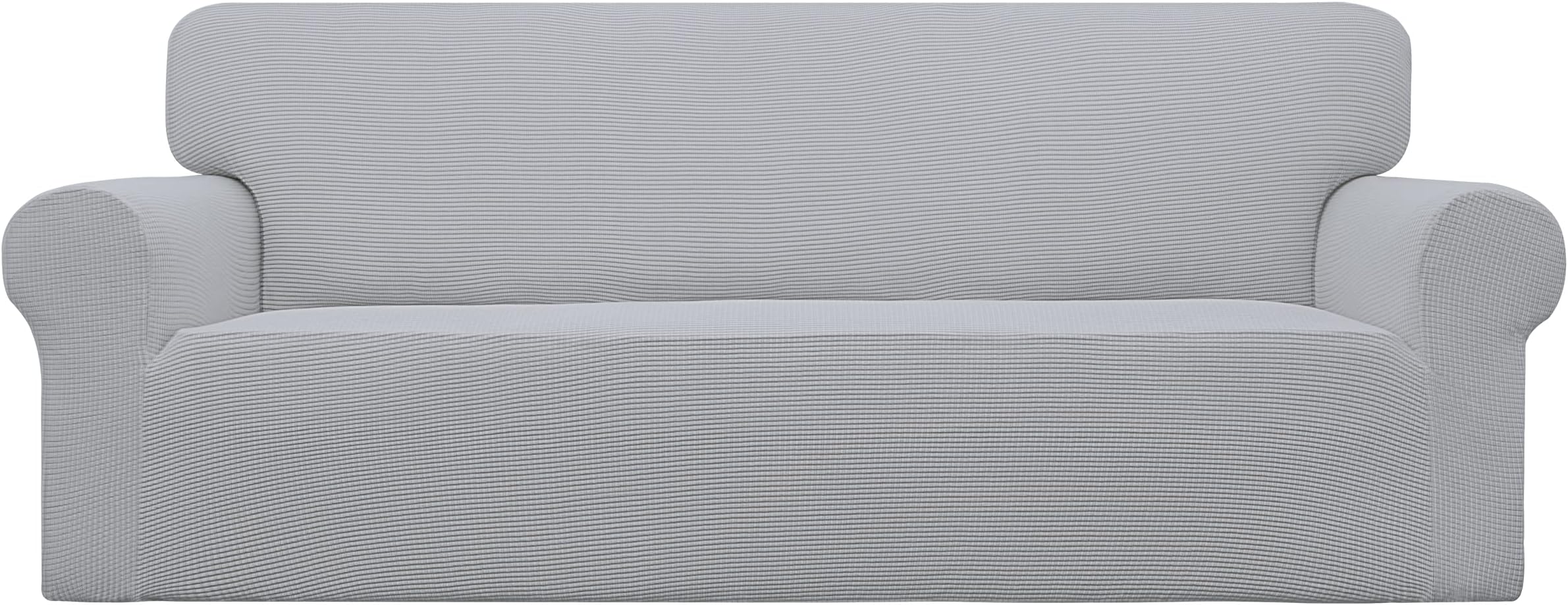 Easy-Going Stretch Sofa Slipcover 1-Piece Sofa Cover Furniture Protector Couch Soft with Elastic Bottom for Kids, Polyester Spandex Jacquard Fabric Small Checks (Sofa, Silver Gray)