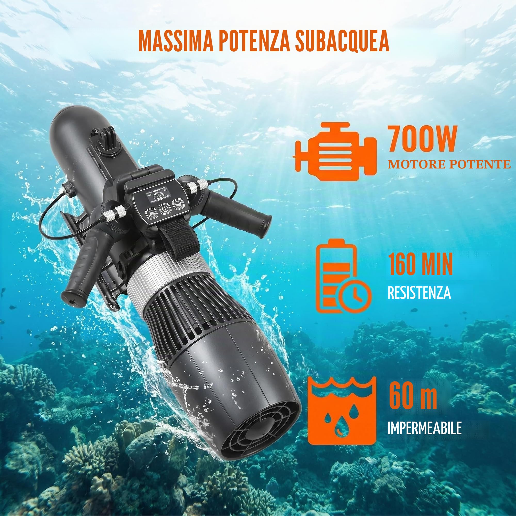 Camolech Motore subacqueo del SUP del propulsore del propulsore marino subacqueo del motorino 160mins di 700W Jetski per il mare della piscina