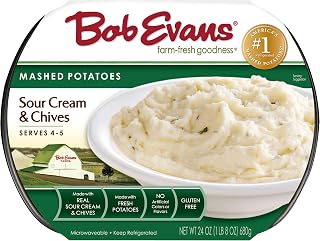 Bob Evans Sour Cream & Chives Mashed Potatoes, 24 oz - Real Sour Cream, Creamy Flavorful Side Dish