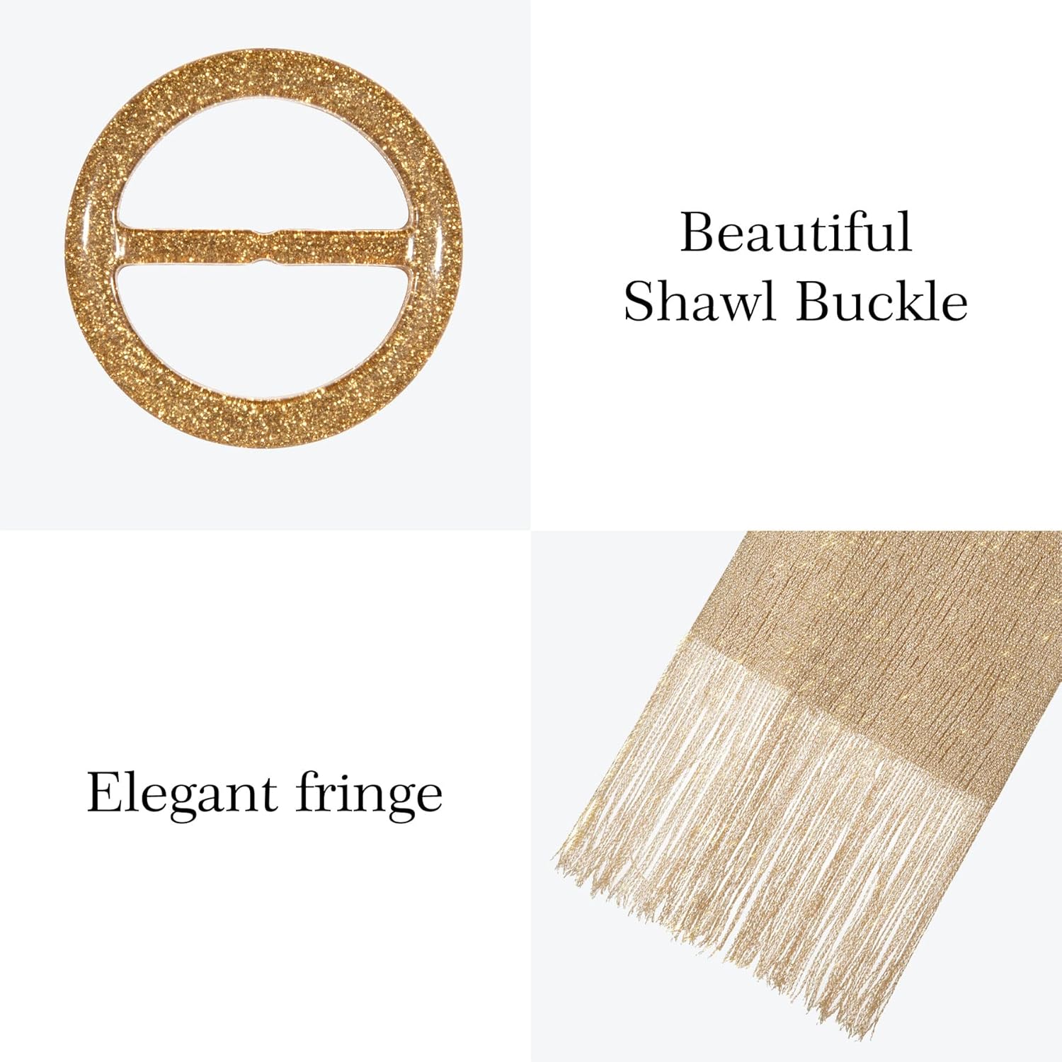 Rheane Shawls and Wraps for Evening Dress, Sparkle Shawls for Women with Buckle - Elegant Wedding Party Formal Shoulder Wrap - Image 6