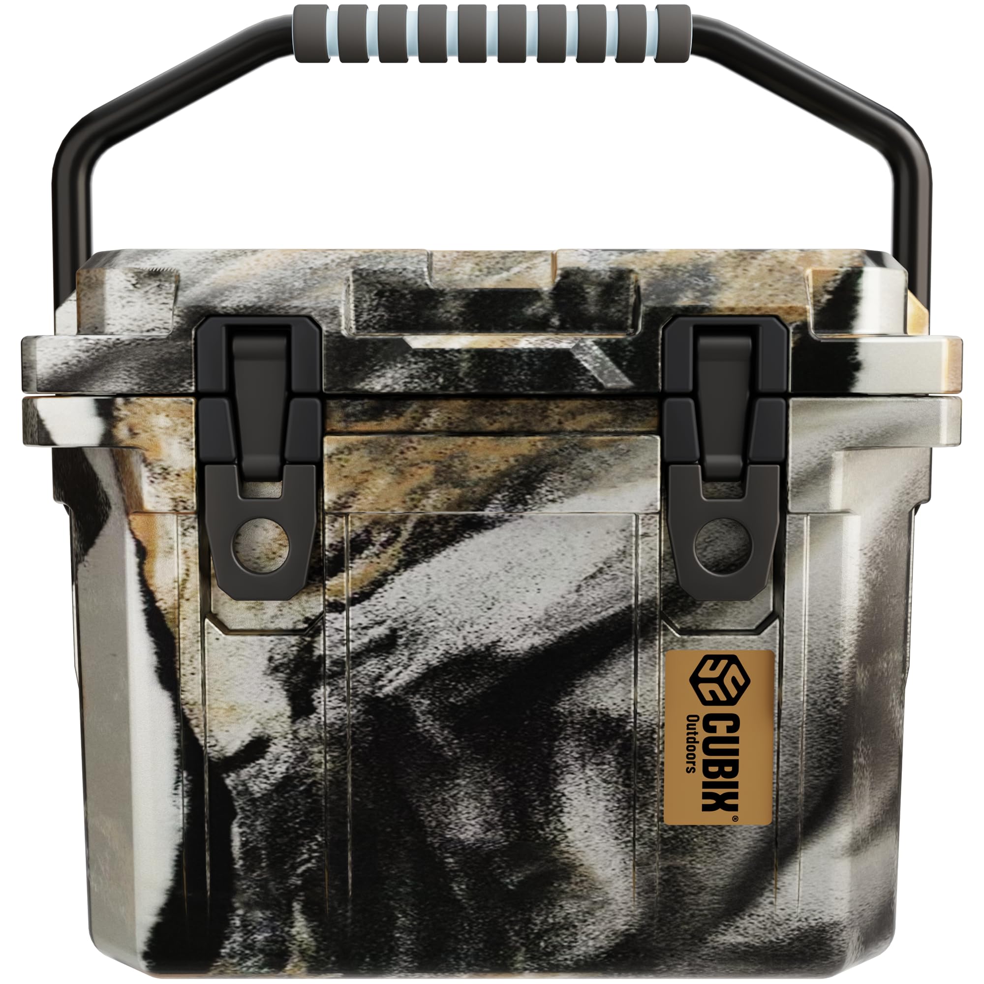 Cubix Outdoors QuadraX 10QT chłodząca formowana rotacyjnie, izolowana, przenośna, twarda lodówka, 5-dniowa retencja na zimno z 2 wbudowanymi uchwytami na kubki