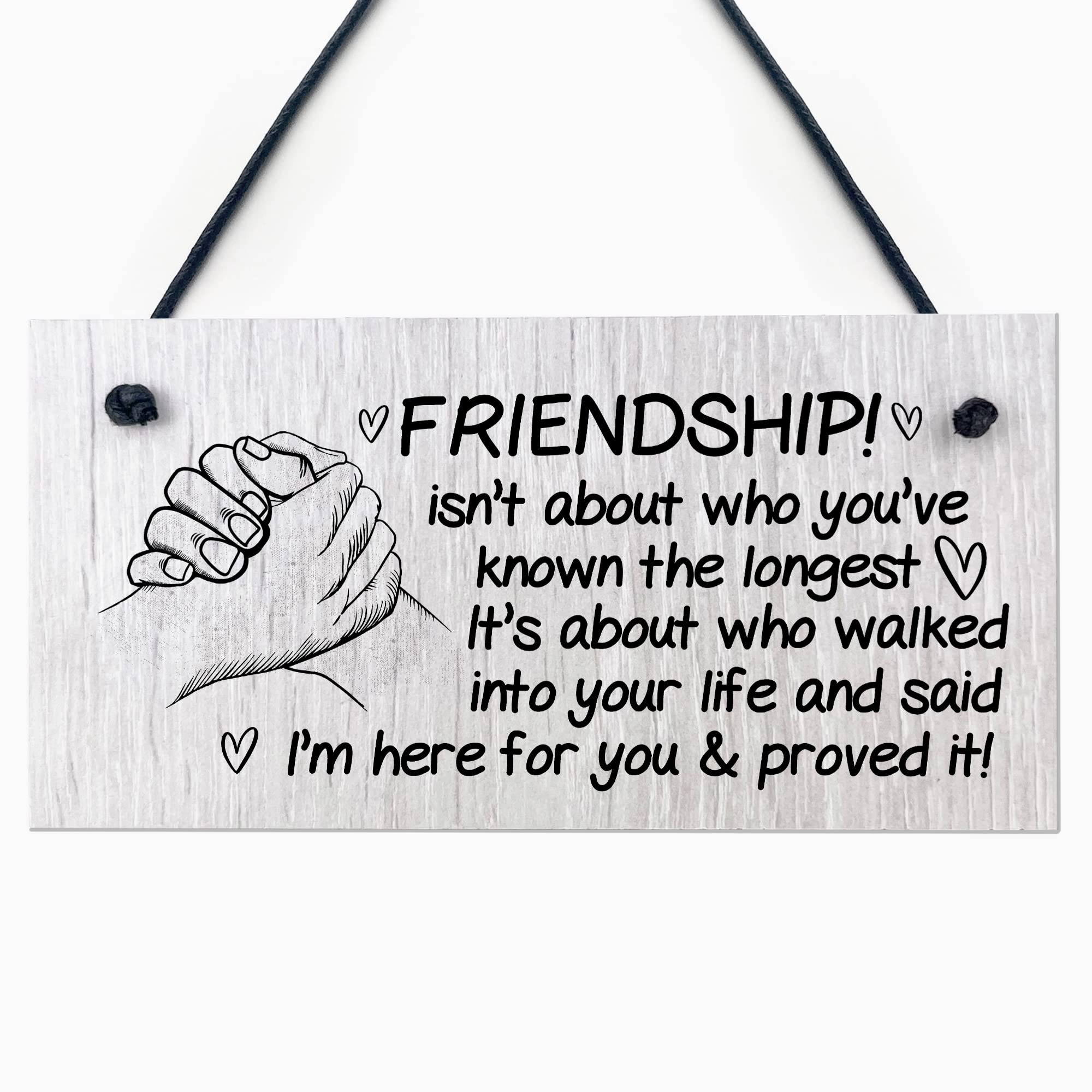 Red Ocean FRIENDSHIP SIGN Hanging Wood Plaque Best Friend Birthday Christmas, Gift For Him Her Friendship Gift