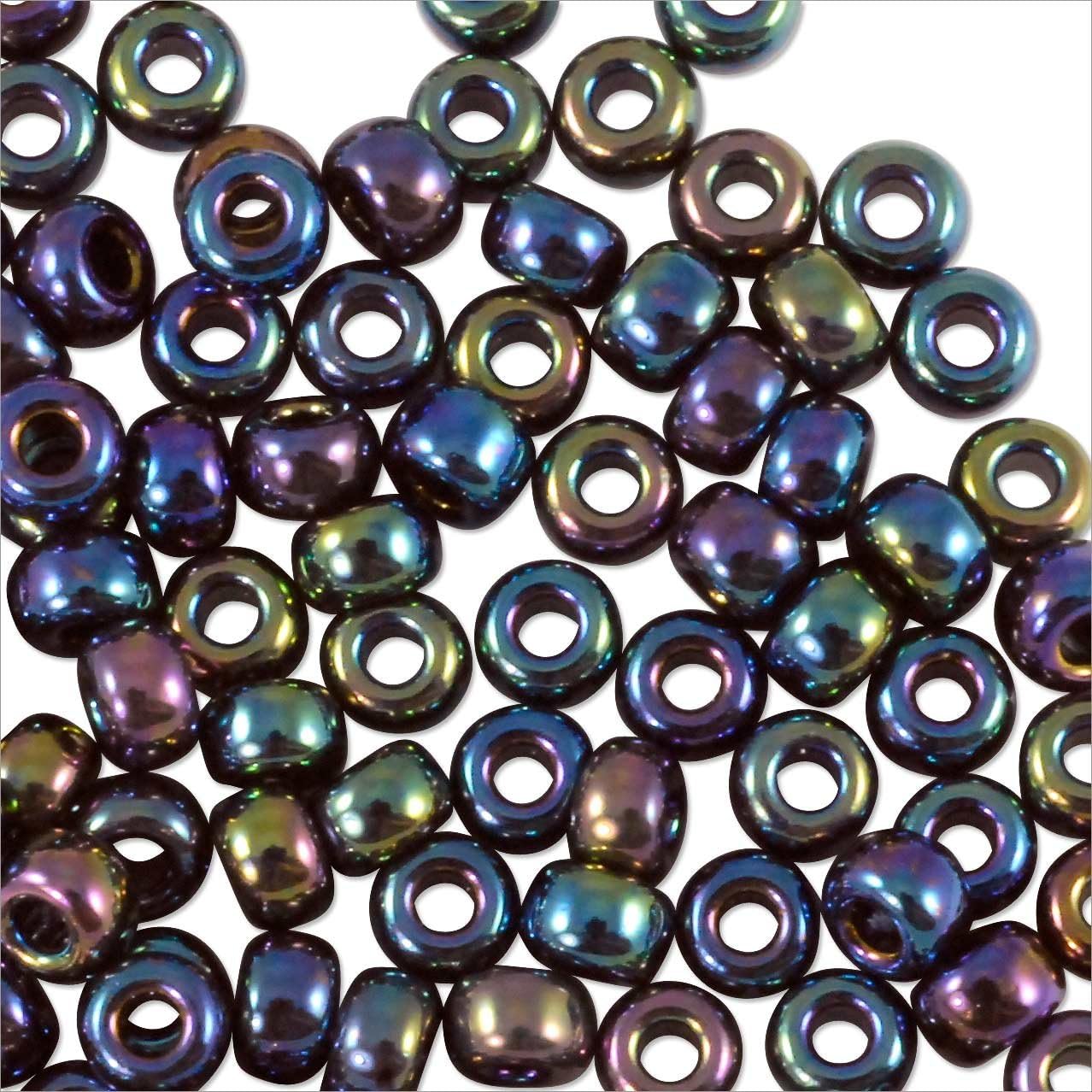 Miyuki Round Rocaille Seed Bead 8/0 Metallic Black AB (9 Grams)