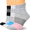 IRAMY Compression Ankle Support Socks Women Running Wicking Cushioned Athletic Plantar Fasciitis Relief 3 Pairs