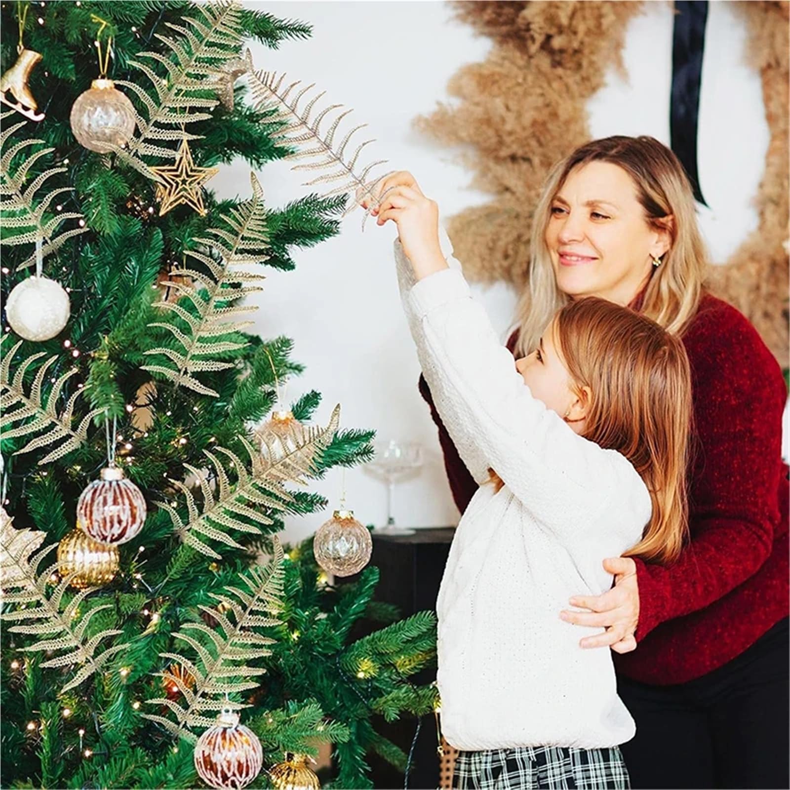 Weihnachten glitzernde künstliche Tannennadeln, Blätter