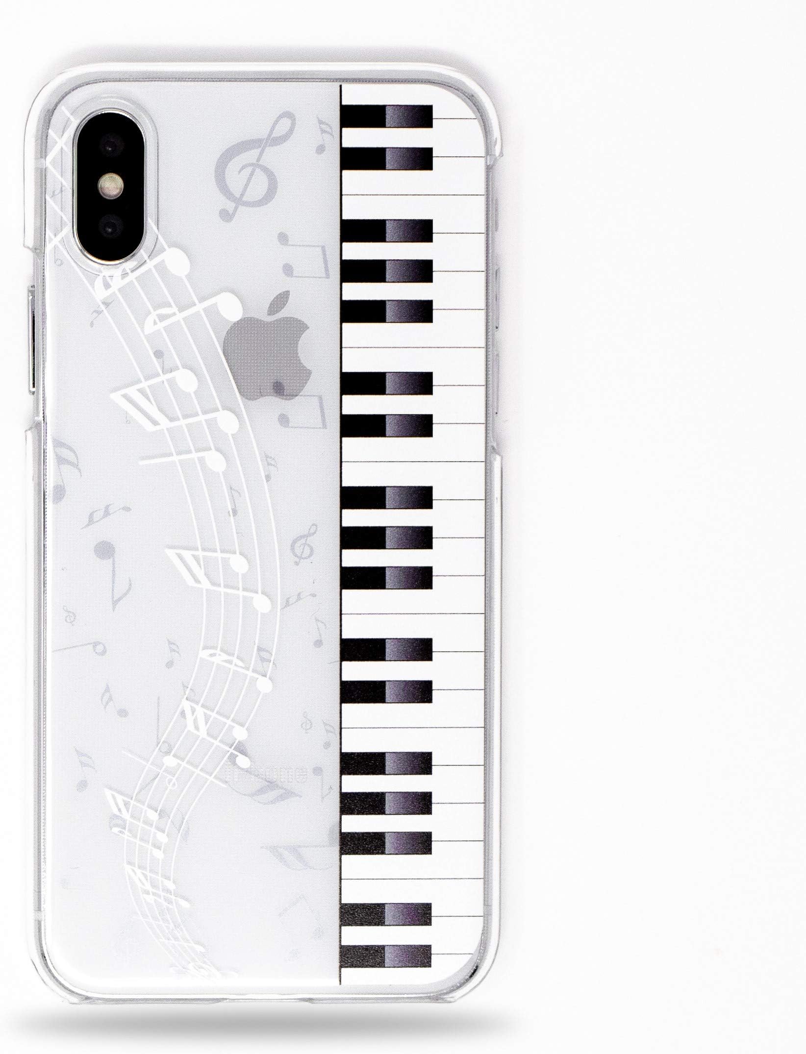 iPhone X Case, Made in Japan Cute Kawaii Hard Shell Clear Case for iPhone X (Piano)