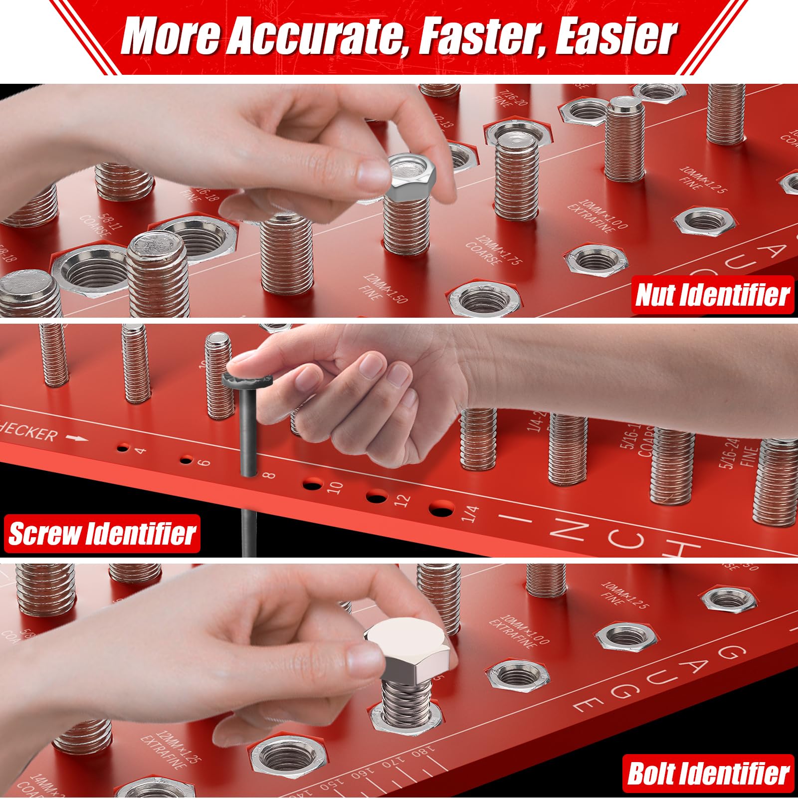 Snapklik.com : Upgraded 2 In 1 Nut Bolt Screw Thread Checker, 21 ...