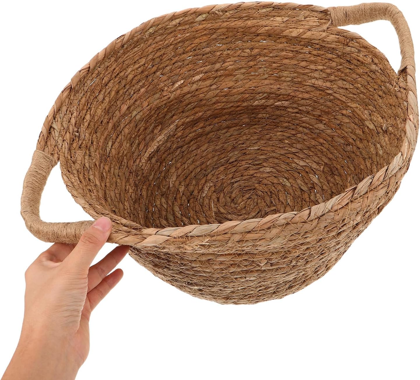 Newborn Photography Basket Willow Storage Bin Hand-Woven Rustic Posing Prop for Photo Shoot with Handle, Shower and Newborn Photo Session Accessory