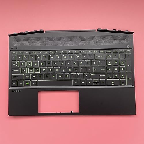 Miniatura 3 de Reemplazo para HP Gaming Pavilion 15-DK 15-DK0126TX TPN-C141 Carcasa superior para portátil Palmrest Verde Retroiluminado Parte de montaje