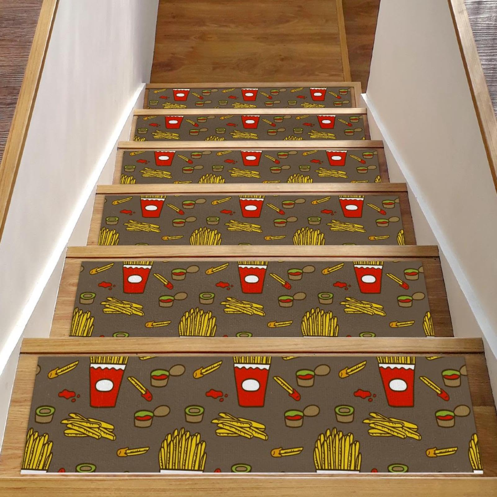 Peldaños antideslizantes de alta calidad con alfombras de 30 x 8 para escaleras de madera