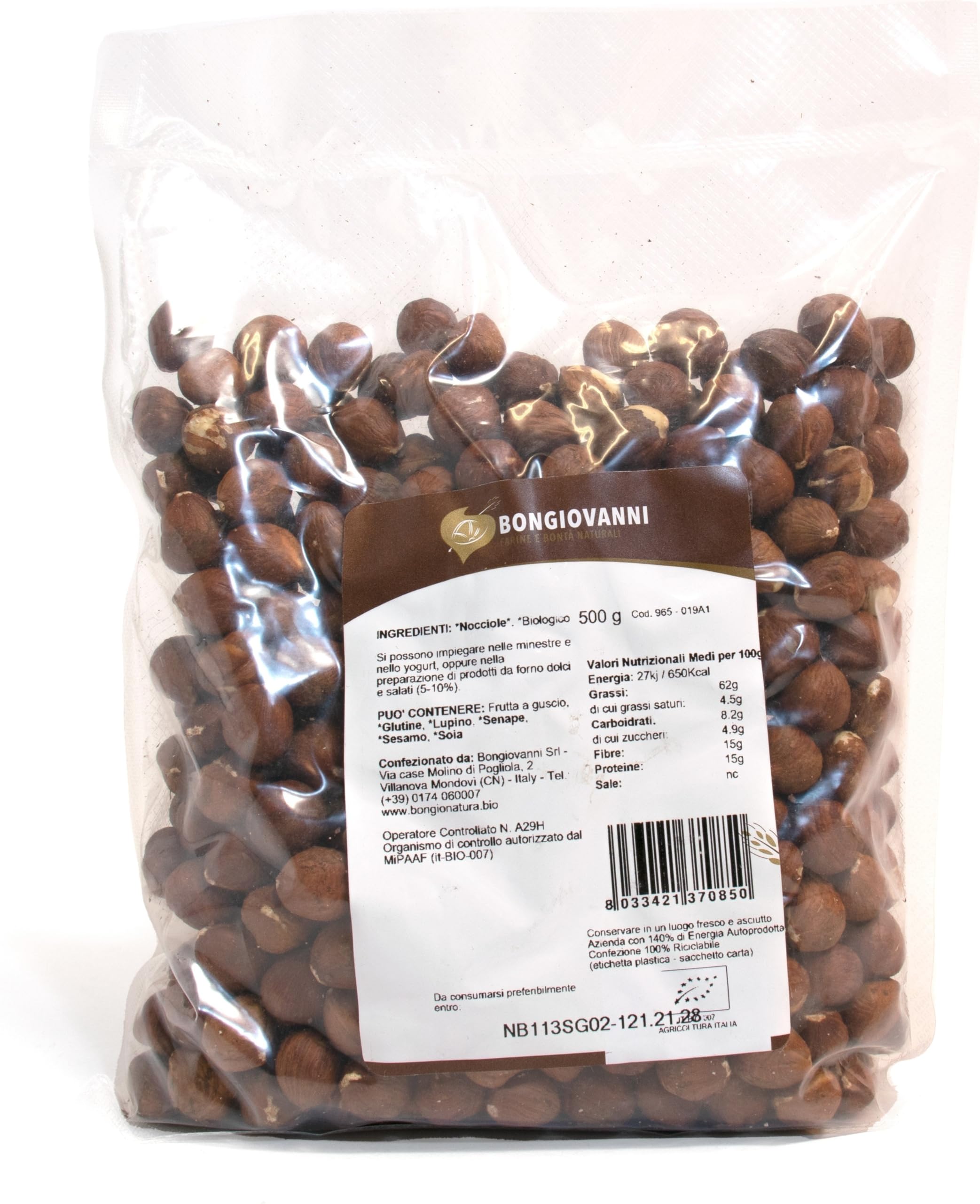 Bongiovanni Bontà Naturali Mandorle Sgusciate Biologiche, 100% Mandorle, 5 kg, Ricche di Proteine e Fibre, Senza Glutine, Vegane, Senza Lattosio
