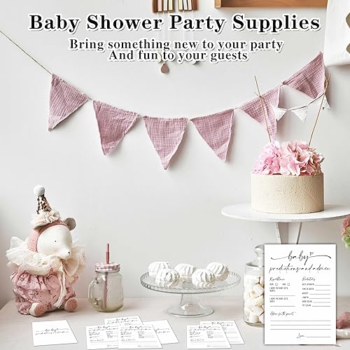 Miniatura 4 de Tarjetas de predicción y consejos para bebés, tarjetas de juegos de baby shower, minimalismo para niños o niñas, decoración y suministros de fiesta