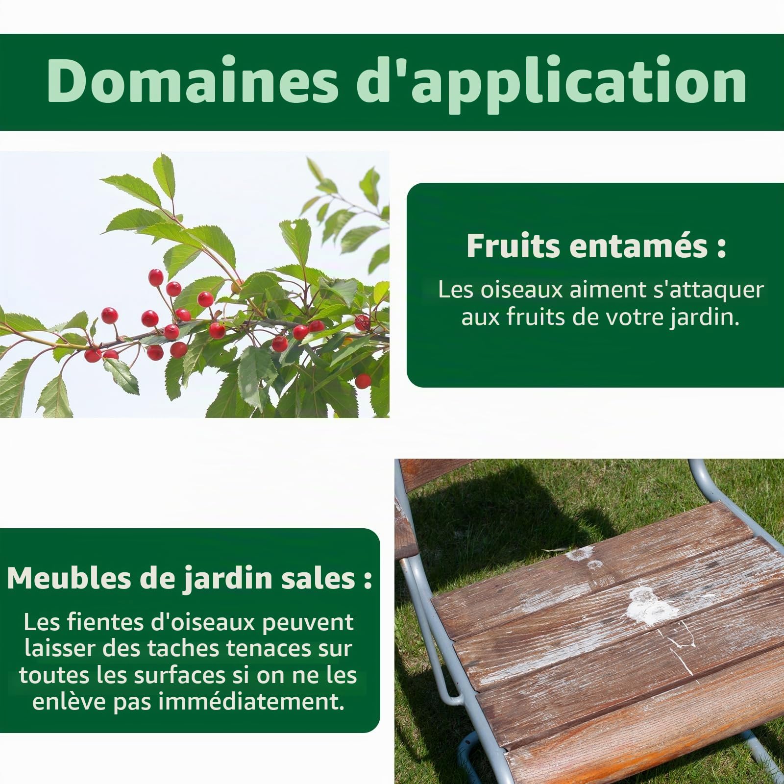 GARDIGO® Répulsif Solaire d'oiseaux à Ultrasons | Épouvantail Électronique avec Lumière Clignotante | 23-50 kHz | Portée de 110° et 7m | Effaroucheur pour Oiseaux et Pigeons pour Balcon et Jardin