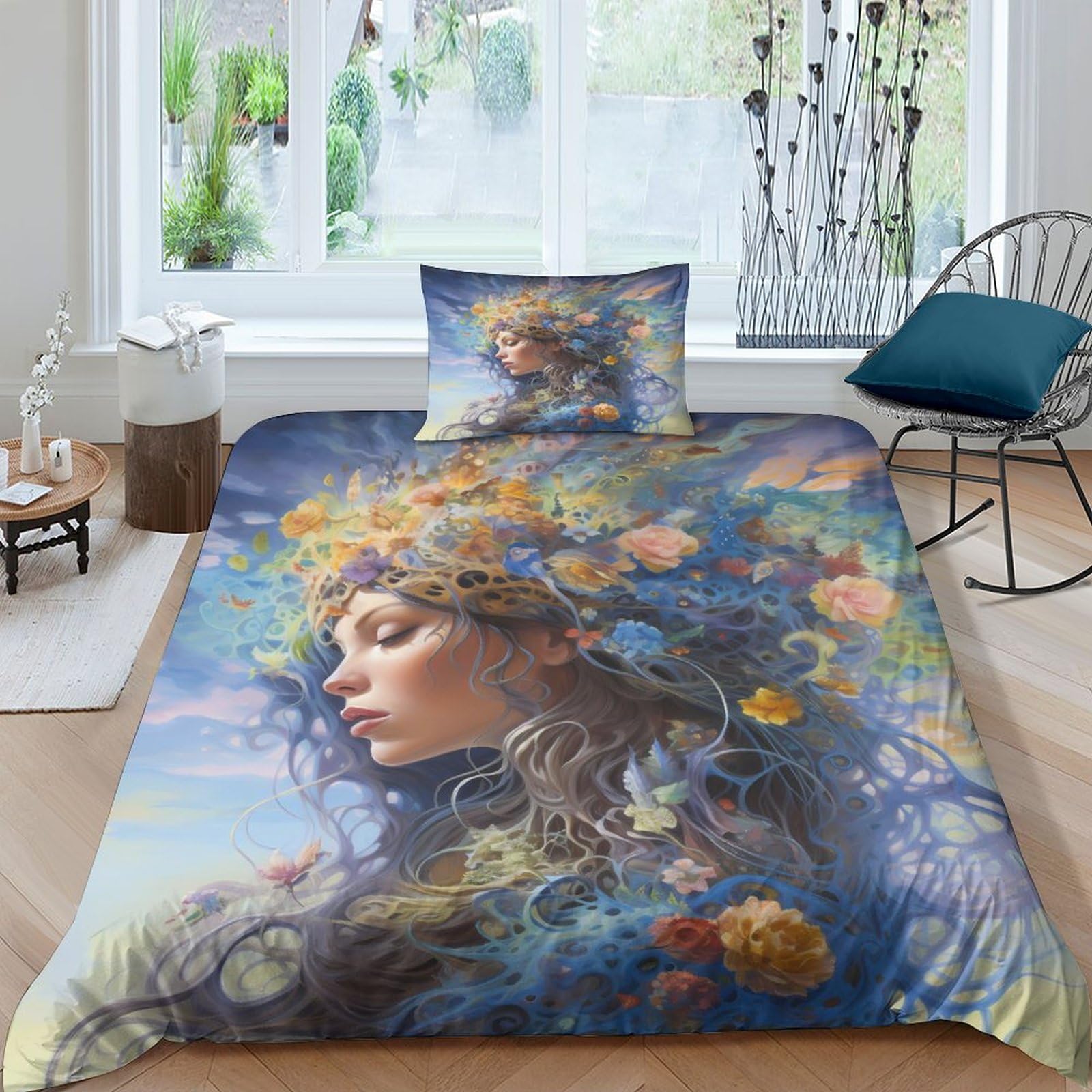 Funda edredón de mariposa con cremallera práctica y microfibra antiarrugas juego de cama 3D