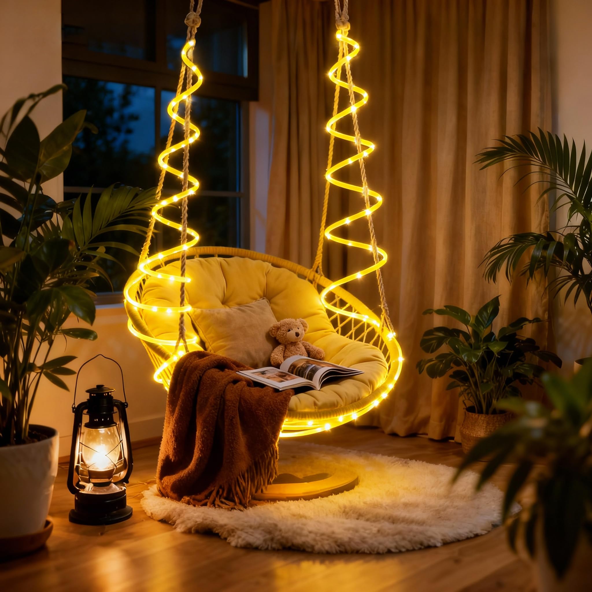 YRHome 20 m, 200 LED, tubo luminoso con spina, tubo esterno con timer, 8 modalità e dimmerabile, IP44, impermeabile, luce decorativa bianca calda, per interni, feste, Natale, giardino, terrazza