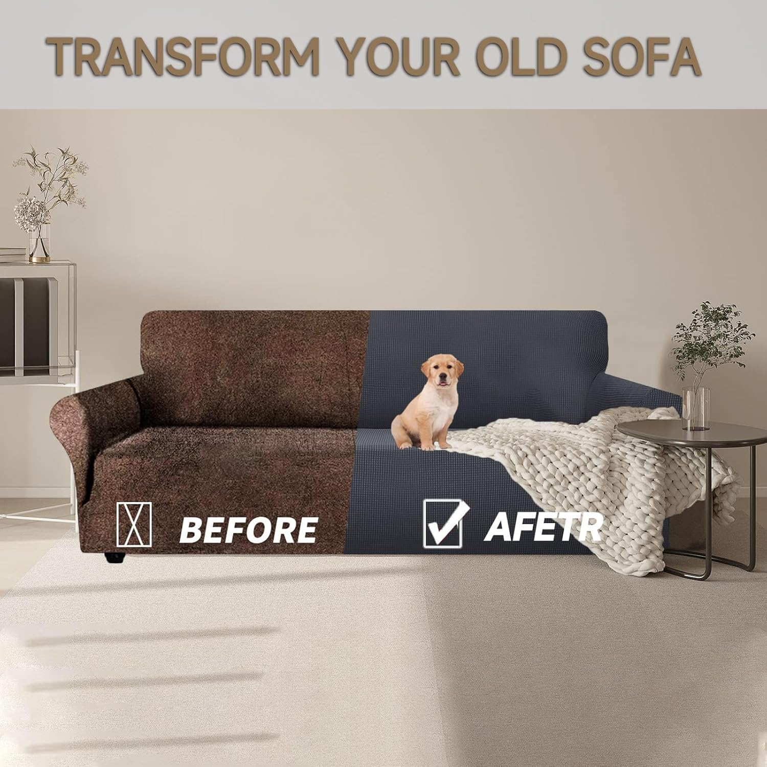 Ystyle Elasticas Funda Sofa 2 Plazas, Fundas de Sofa Ajustables con Reposabrazos, Gruesa Funda Sofá Anti Gatos Perros y Mascotas, Moderna Cubre Sofa Antimanchas Lavable, Gris