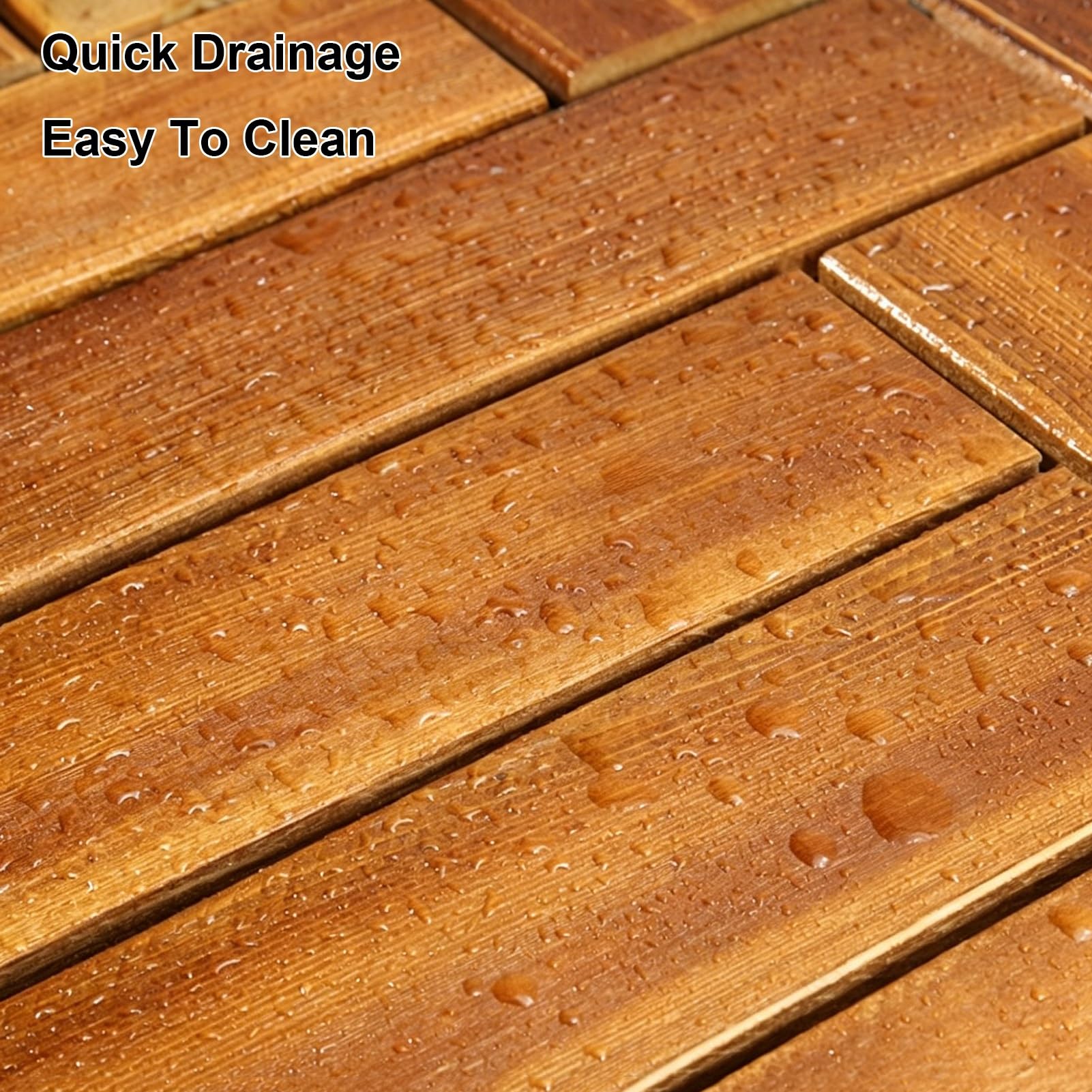 Baldosas compuestas entrelazadas for terrazas con acabado de veta de madera, paneles de suelo for exteriores de 12x12 pulgadas fáciles de montar(36)