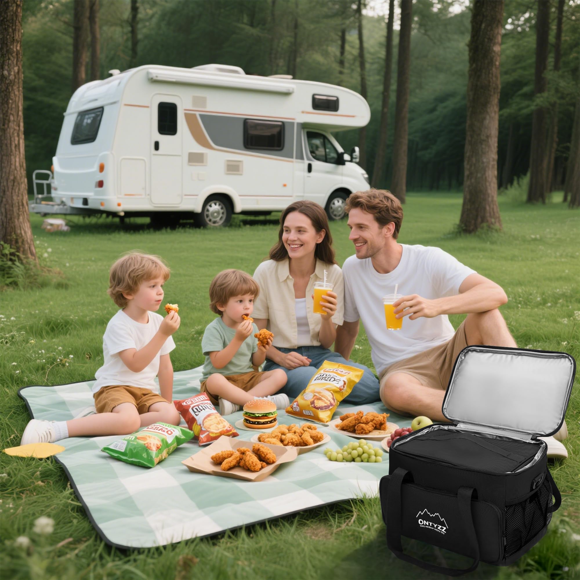 Bolsa Termica Porta Alimentos 16L+5L Nevera Portatil Juego Bolsa Comida Isotermica con Cremallera Impermeable para Viaje Camping Playa Picnic Camping