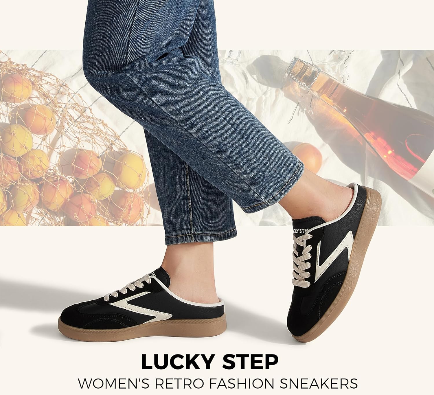 LUCKY STEP Women’s Mule Fashion Sneakers Slip On Backless Walking Shoes Winter Retro Comfy Casual Sneaker - Image 7