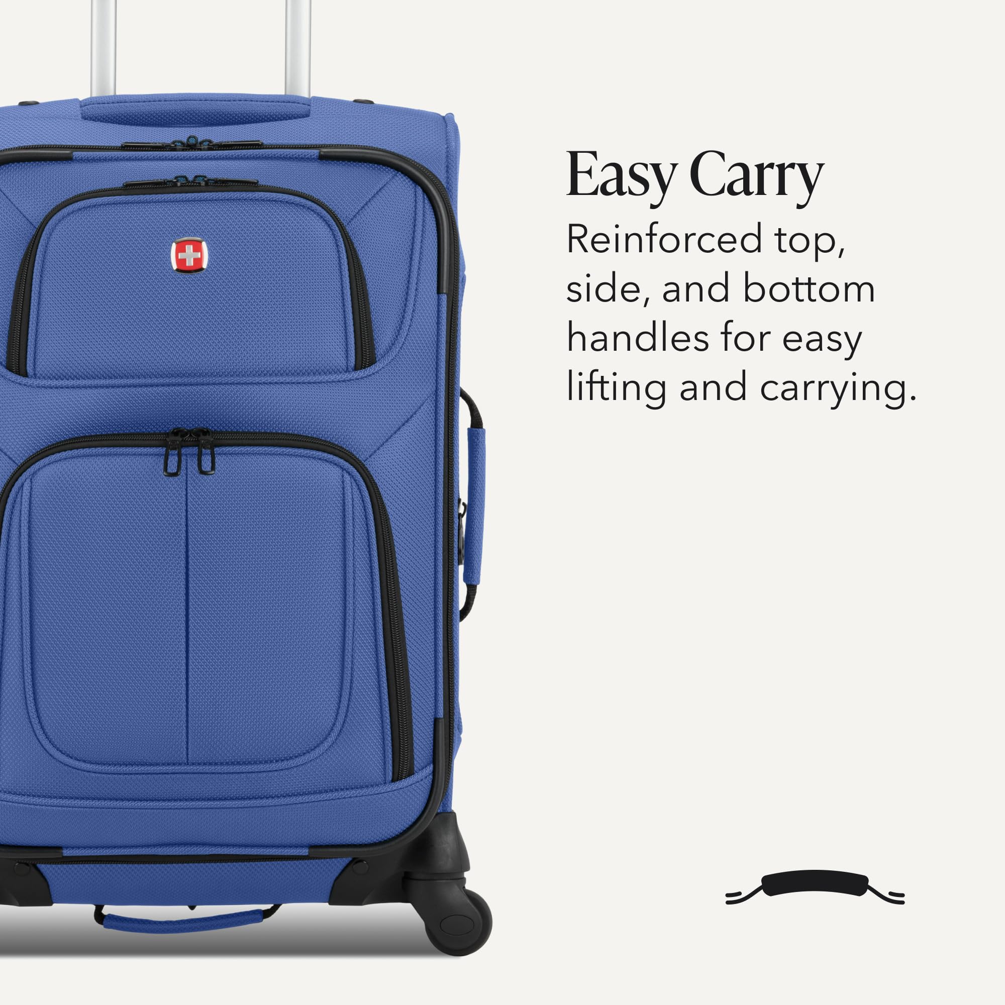 SWISSGEAR Sion Carry-On/Large Softside Expandable Spinner Luggage Set, Lightweight, Regatta, 2-Piece Set (21/29-Inch) view 6
