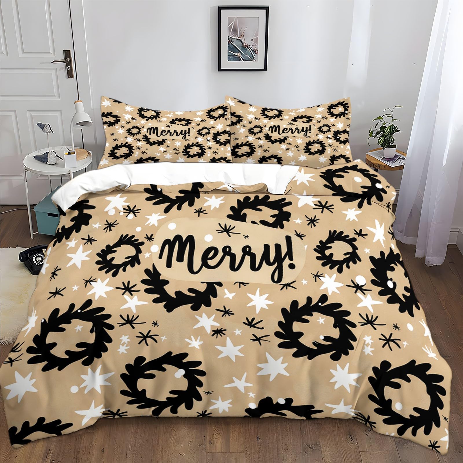 Parure de lit 240x260 couronne de Noël pour réchauffer vos nuits d'hiver