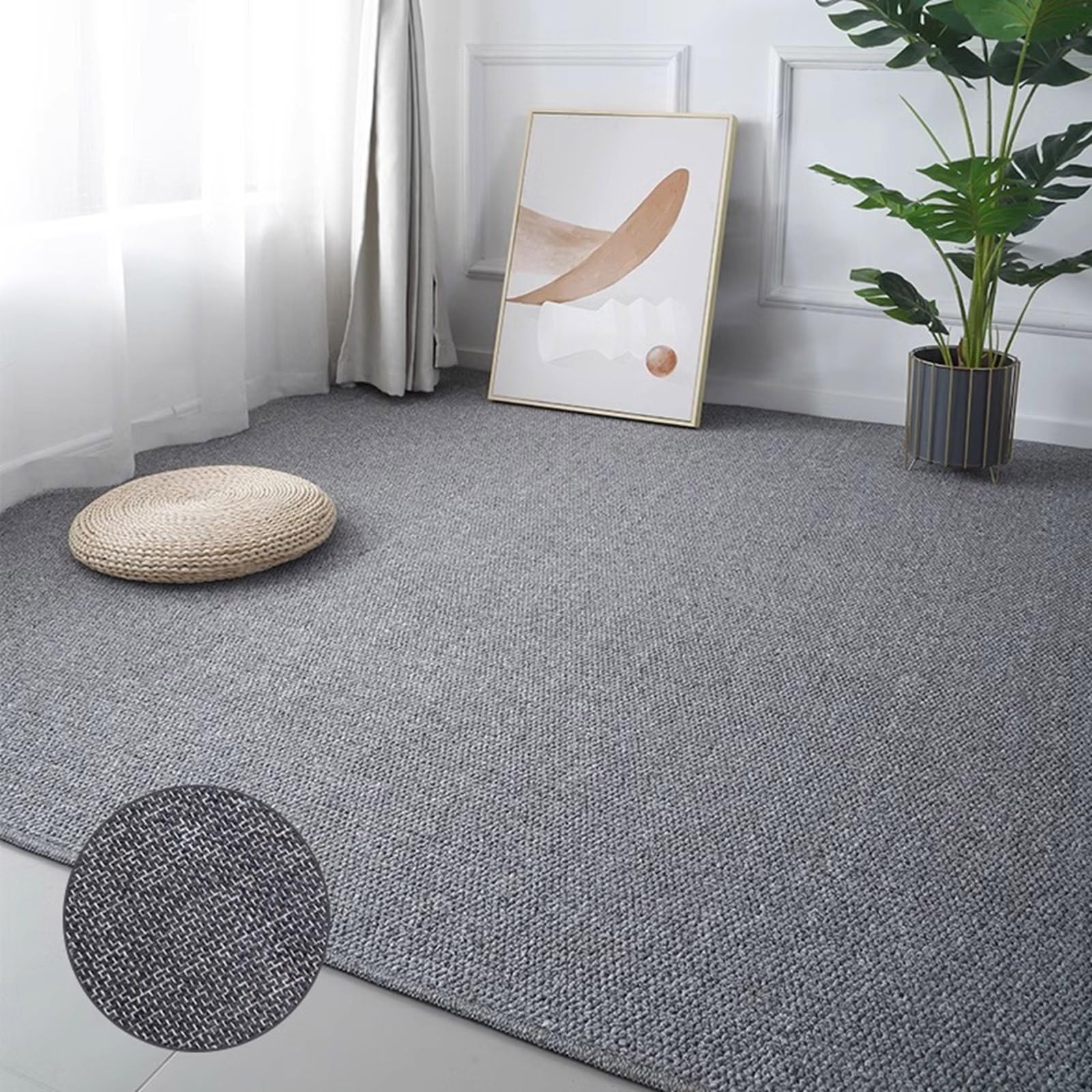 Alfombra suave de fibra natural antideslizante para sala de estar y dormitorio, diseño de sisal esponjoso, alfombra moderna para decoración del hogar, alfombra acogedora para interiores