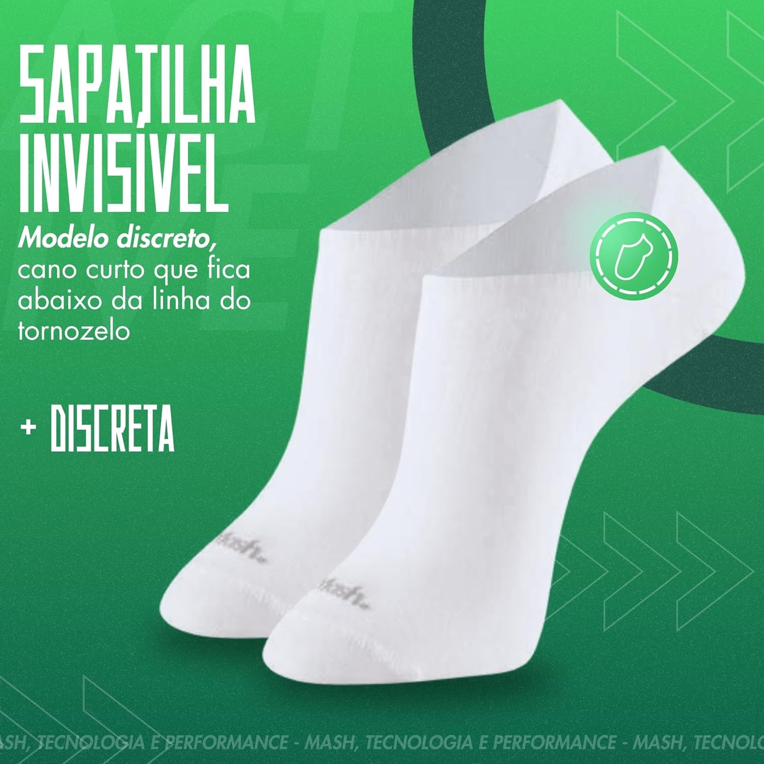 Kit 6 Pares Meia Sapatilha Invisível Mash com Faixa Tensora Esportiva Active Unissex Adulto em promoção! Veja a oferta e mais achadinhos de Moda íntima 4 Hoje é o melhor dia para comprar Kit 6 Pares Meia Sapatilha Invisível Mash com Faixa Tensora Esportiva Active Unissex Adulto com aquele preço maroto! Promoção! Aproveite a oferta! 4