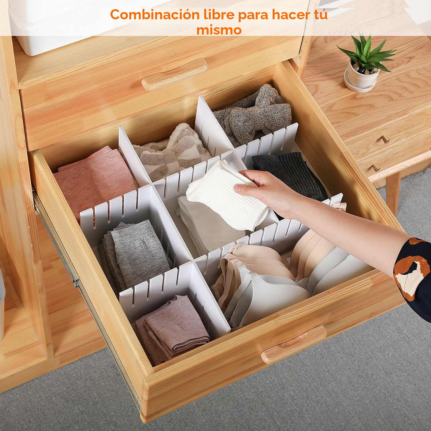 12 Piezas Separadores de Cajones, 43 x 7 cm, Gruesos, Organizadores Modulares de PVC, Separadores DIY Ajustables para Cajones, Ropa, Dormitorio, Baño, Cocina, Escritorio, Oficina, Blanco