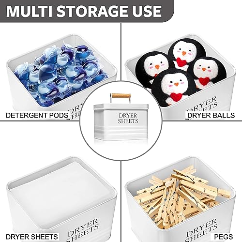 Miniatura 5 de Calindiana Moderno soporte de hojas de metal para secadora de ropa de granja, dispensador de suavizante de tela con tapa para decoración y