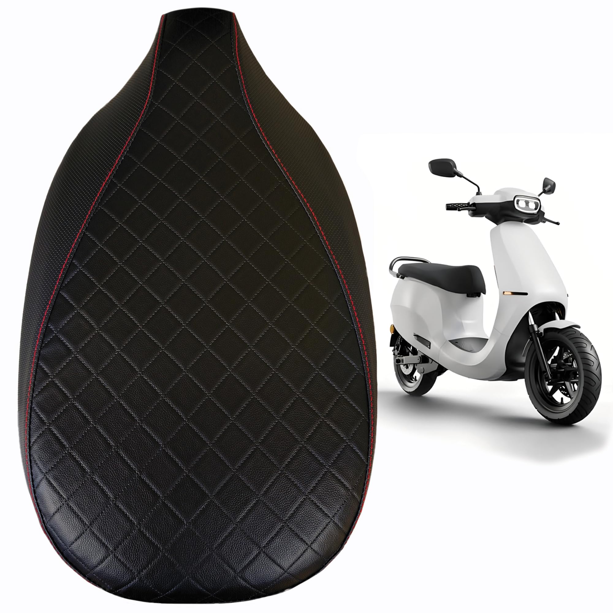Premium Leatherette Seat Cover Compatible with Ola Electric Scooter S1, S1 Pro – Waterproof, Anti-Slip, Cushion Comfort (1.)