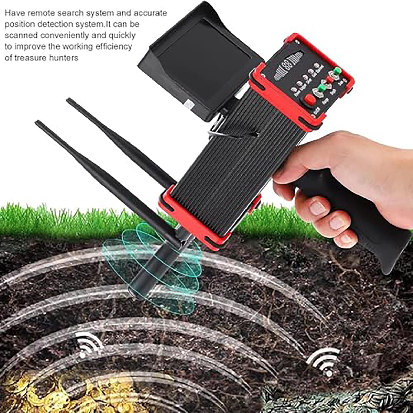 Détecteur de métaux avec écran LED, profondeur de 16 m et portée de 99 m pour la chasse au trésor