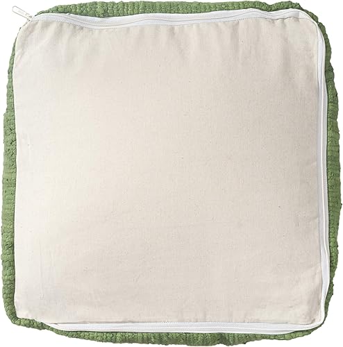 Miniatura 15 de L.R. Resources Inc LR Home Puf otomano de transición de poliéster gris/marfil para decoración del hogar | Reposapiés hecho a mano para decoración de