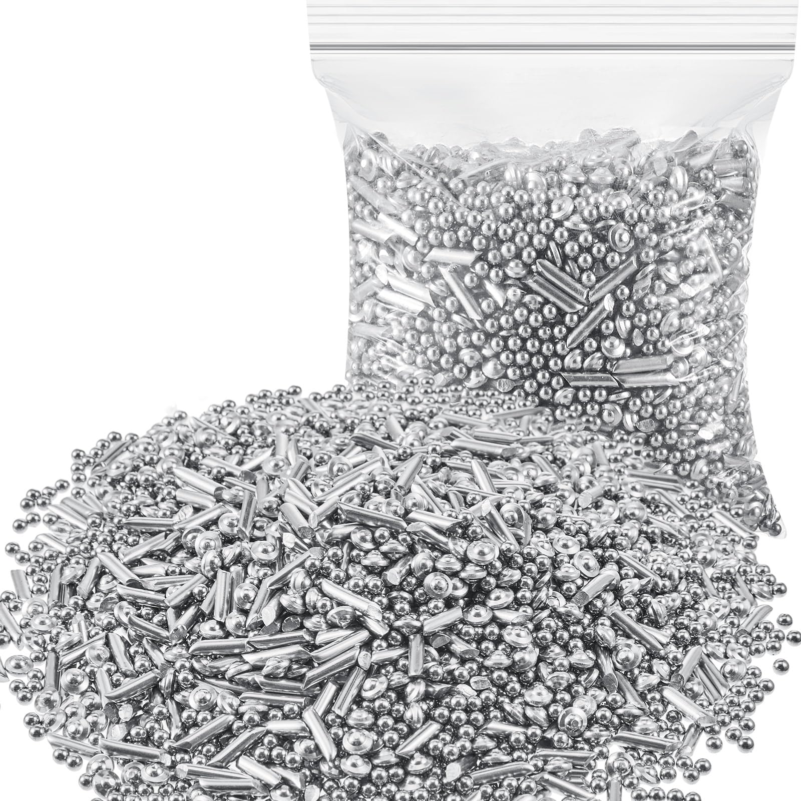 Therwen 1/8" Stainless Steel Tumbling Media Shot Mix Shapes Tumbling Media for Jewelers Tumbler Finishing Reloading, 3 Shapes(1.1 lb)