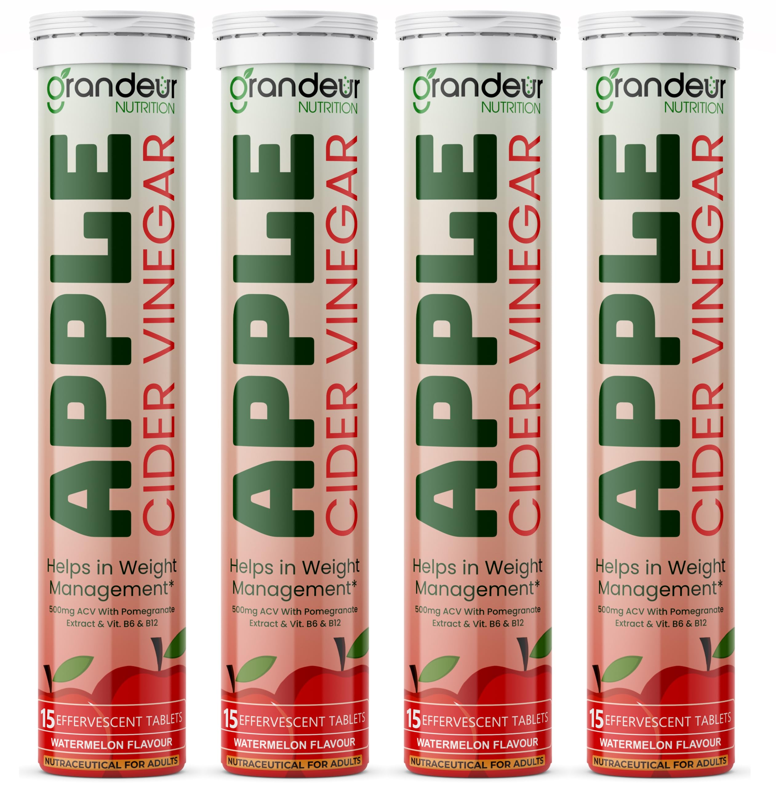 GRANDEUR The Plant Based Apple Cider Vinegar Tablets for Weight Management, Easy Disgestion, ACV for weight Management with Pomegranate Extract , Vit B6, B12 - No Added Sugar, 60 tablets, Watermelon Flavour (B0CY9DZGGD) Amazon Price History, Amazon Price Tracker