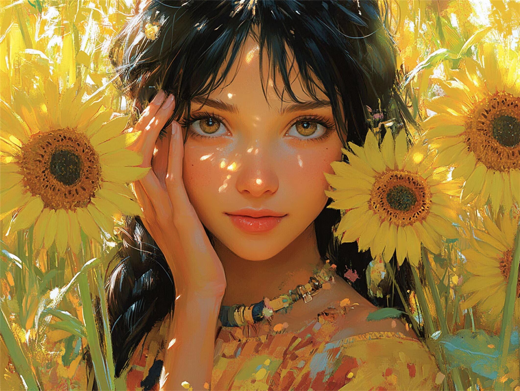 Puzzle dla dorosłych 4000, anime słonecznik, 141 x 87 cm, n-95