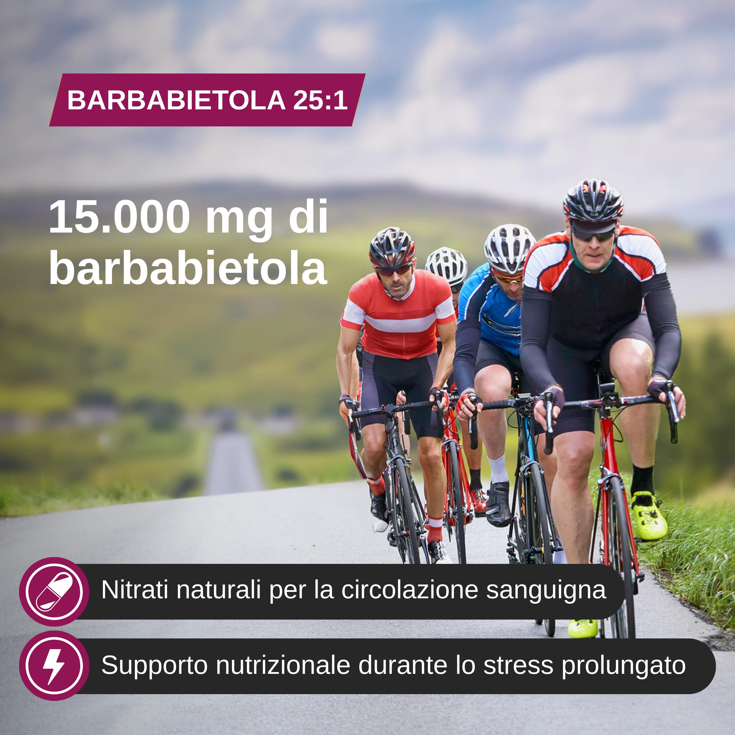 Barbabietola 25:1 – Equivalente a 15.000 mg – Supporto all’Ossido Nitrico – Nitrati Naturali per l’Uso dell’Ossigeno – con Vitamine B6, B12 e D – Energia senza Caffeina – 180 Capsule Vegane