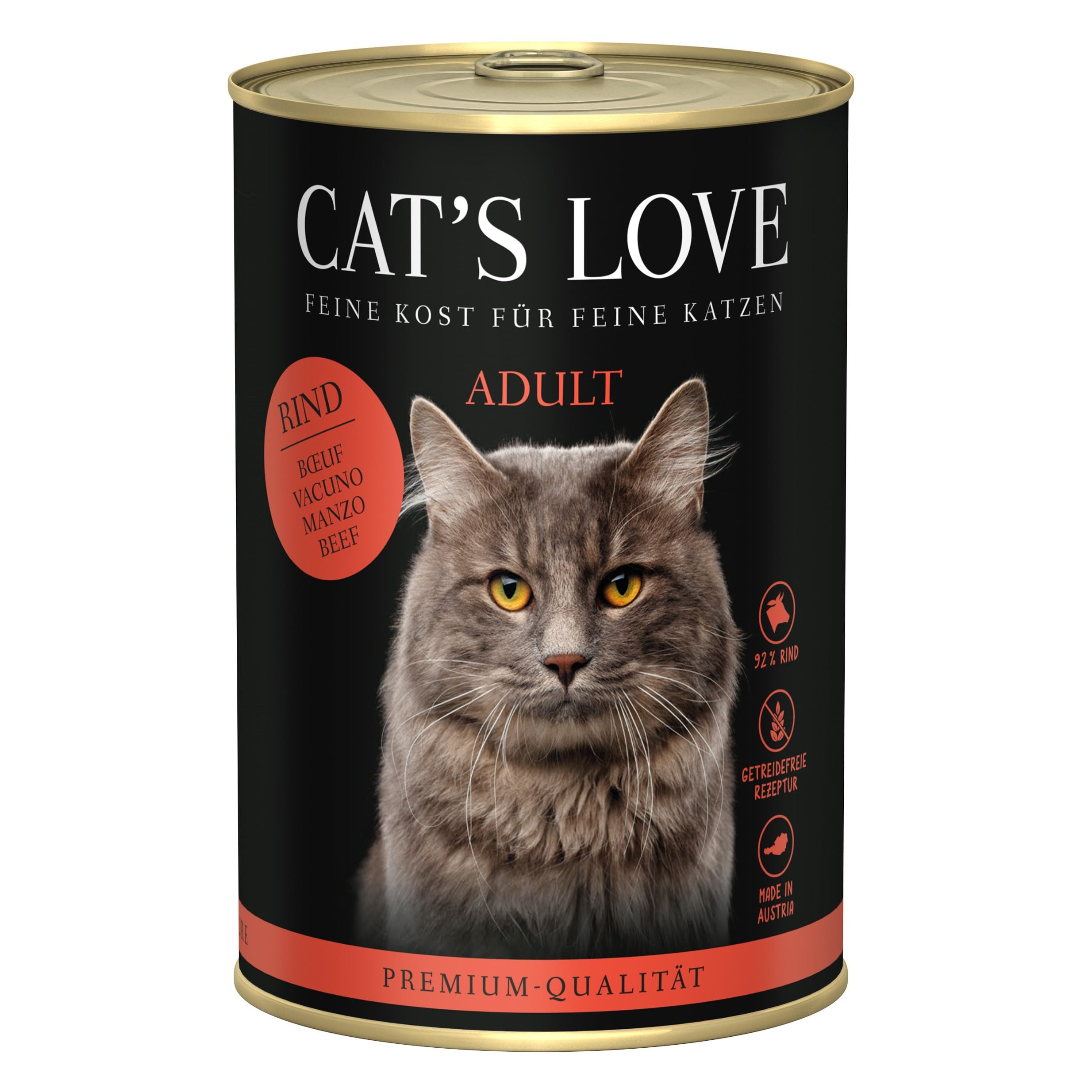 Cat'S Love | Mokra karma dla kotów | Różnorodność puszek | 18 x 400 Gr | Bez zbóż i sztucznych dodatków (18x400 Gr, wołowina)