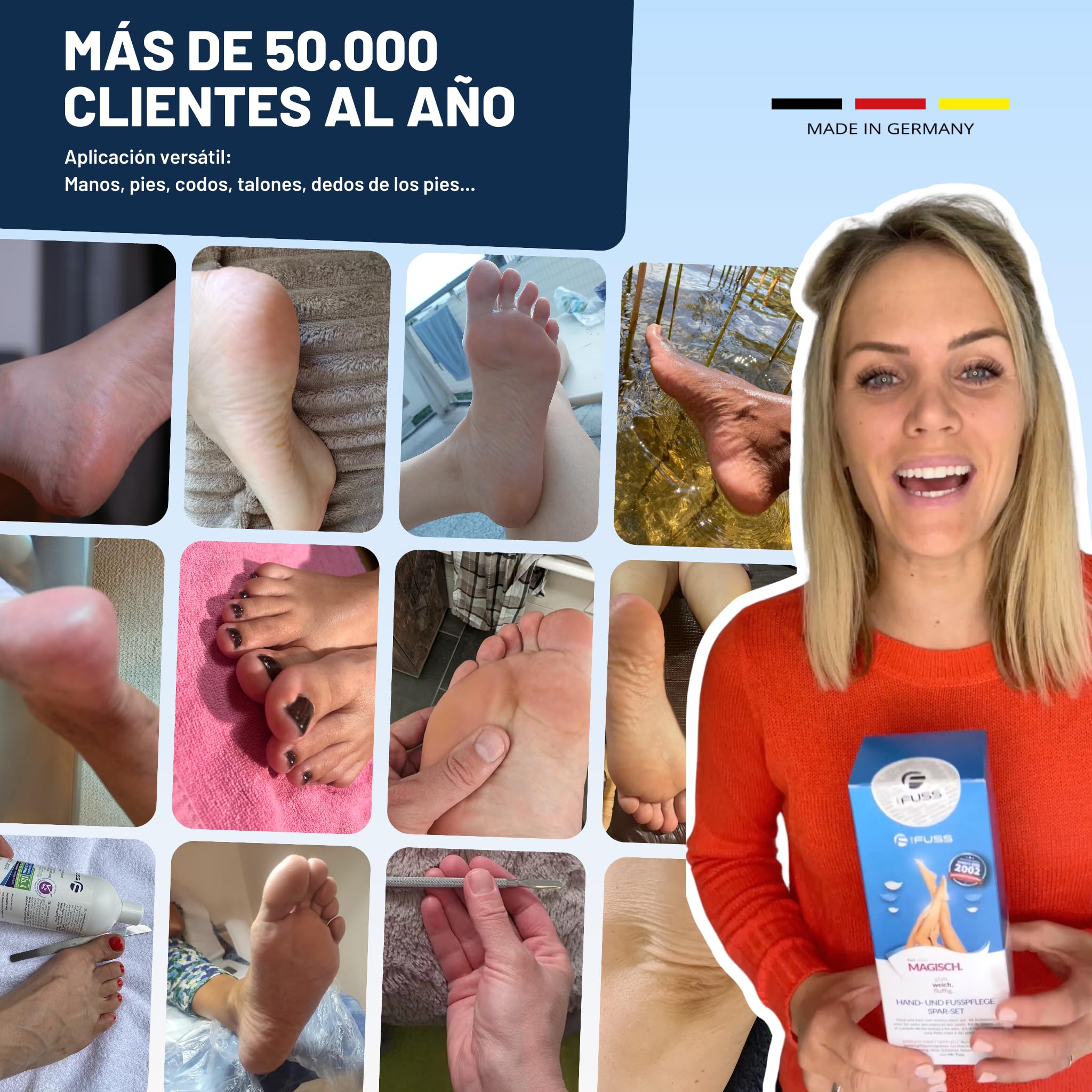Mr. Fuss Solución Removedor de Durezas - Elimina Fácilmente Callos - Suave y Rápido - 250ml No. 4 en el Paquete Plus. Set de Pedicura sin Frotar con Efecto Inmediato.