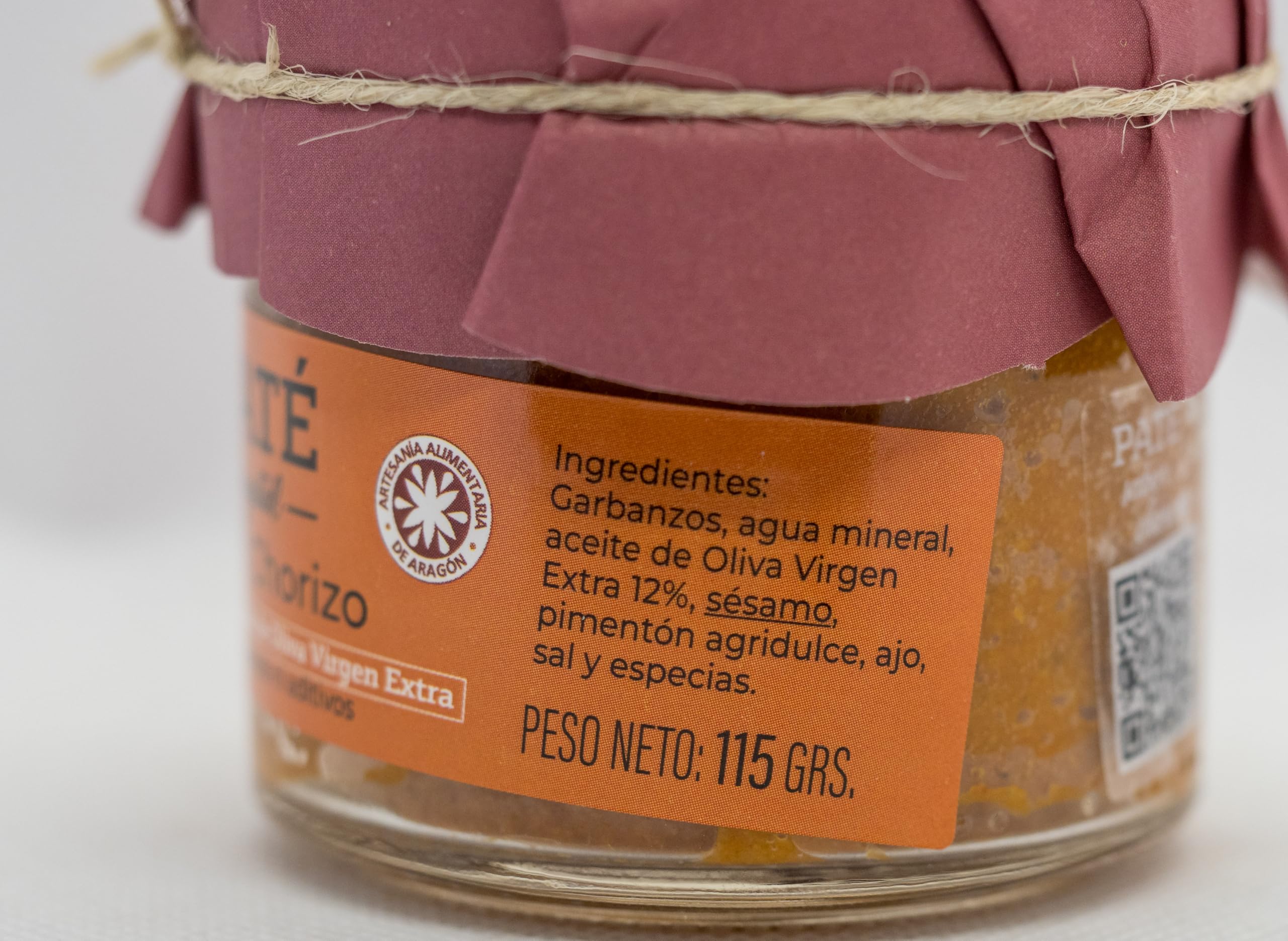 Paté Vegetal Sabor Chorizo (Pack 4x115g) Alternativa Saludable- Con AOVE y Proteína de Garbanzo - Vegano, Gourmet - Sin Aditivos