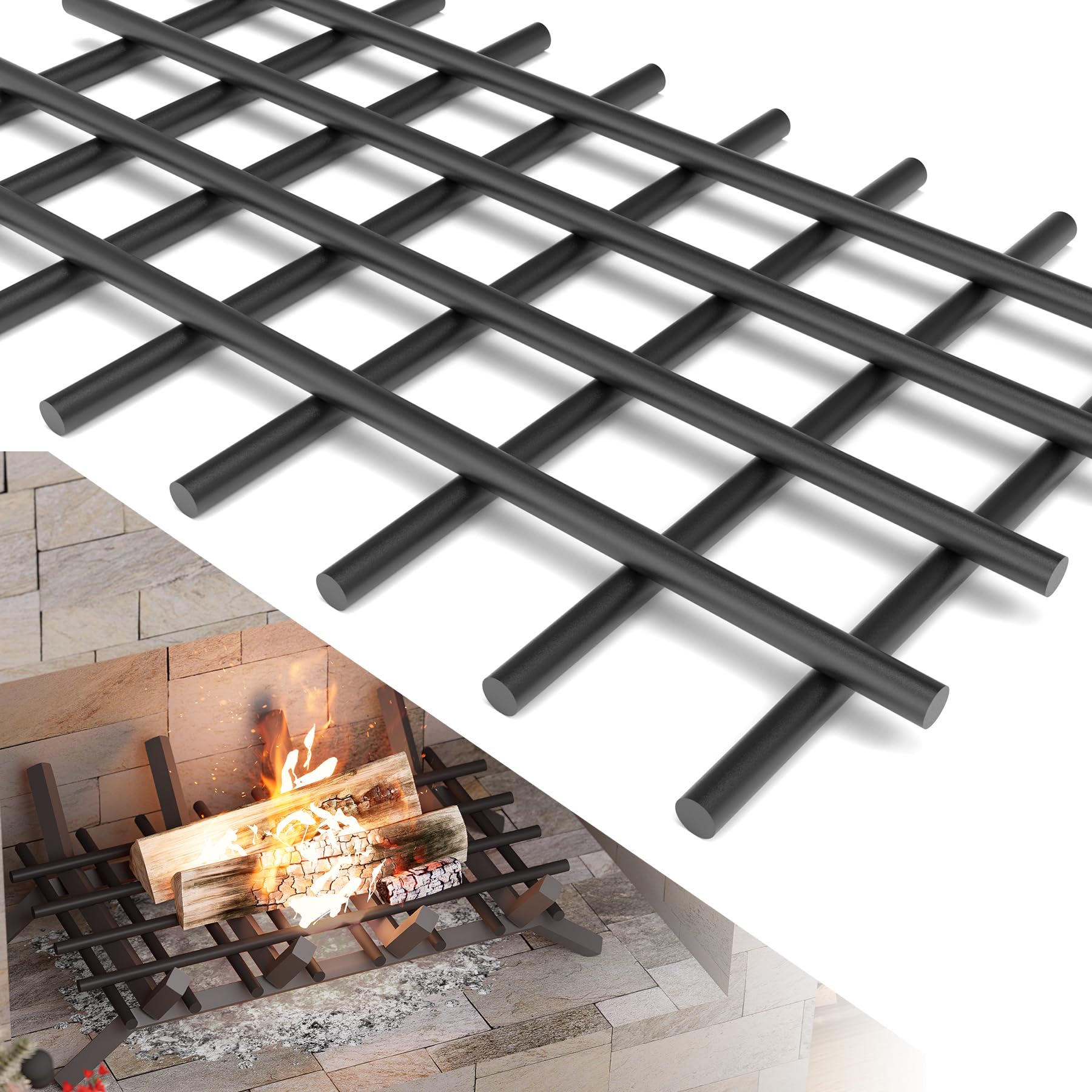 Grille de cheminée BJADE'S en acier massif ultra-robuste pour sécuriser vos feux