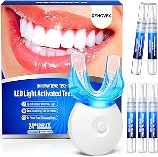 Zahnaufhellungsset mit LED-Licht – 3 Whitening-Gel-Stifte + 2 Desensibilisierungs-Gel-Stifte – 35% PAP-Aufhellungsformel – Zahnbleaching für zu Hause – Sichtbar weißere Zähne in 7 Tagen(Milde Minze)