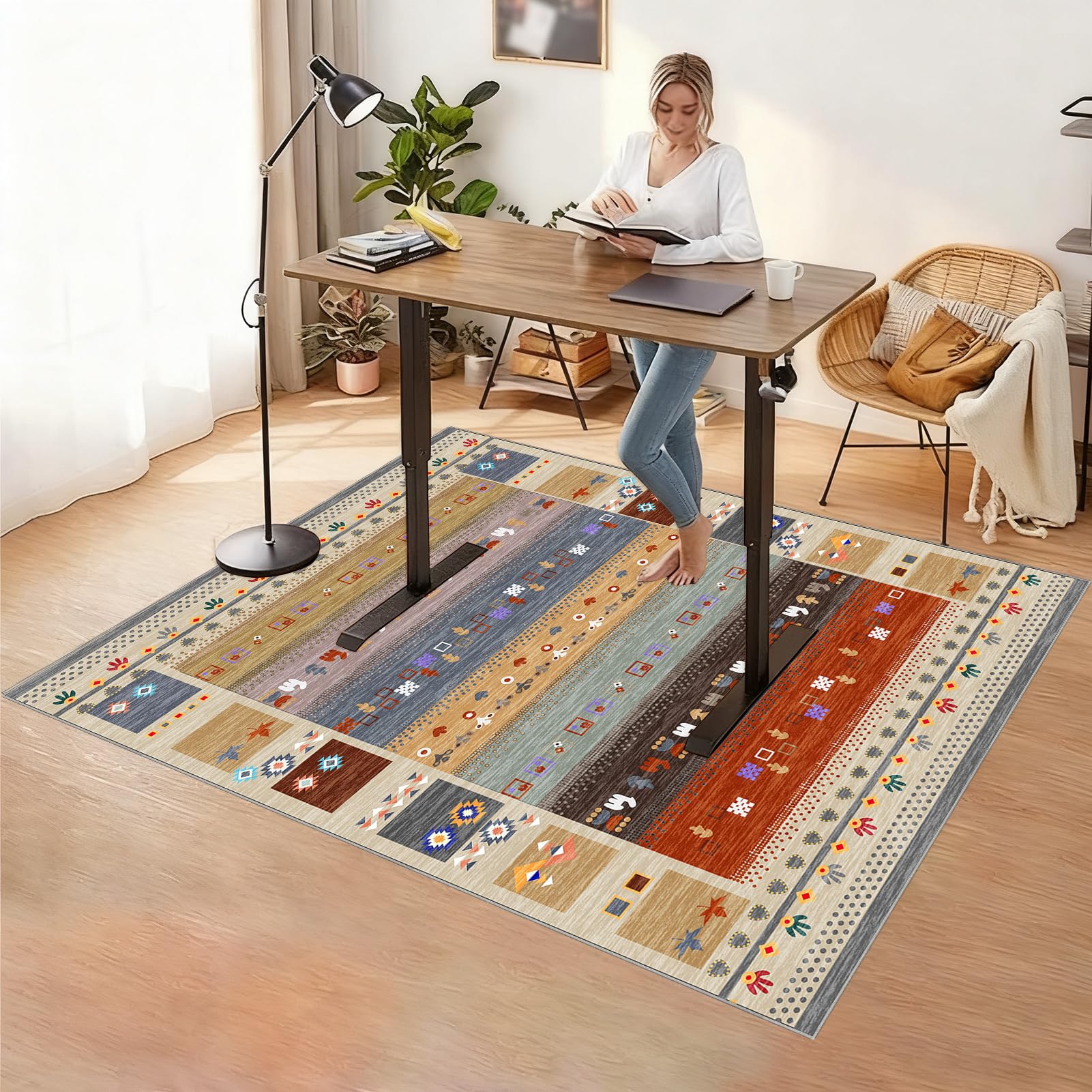 Heavy Duty Office Chair Mat for Carpet, Non Slip Floor Protective Mat for Chairs Mat Desk Chairmats Carpet Protector Chair Mat, Hard-Floor Chair Mats, Floor Mat for Office Chair 160 x 210 cm